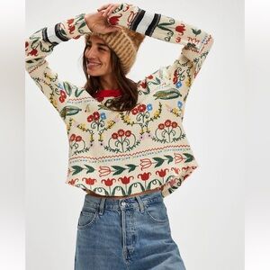 We the free blissful layering tee waffle long sleeve corn vegetable shirt NWOT